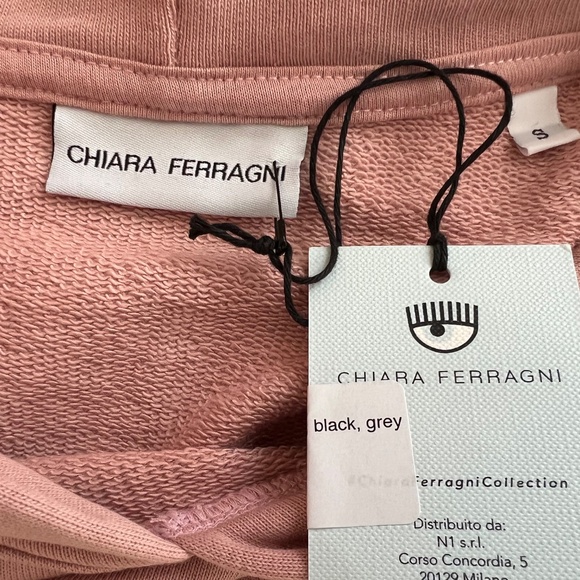 Chiara Ferragni dusty pink cropped hoodie - Picture 5 of 5